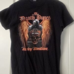 Harley-Davidson Black Tee with Orange Graphic